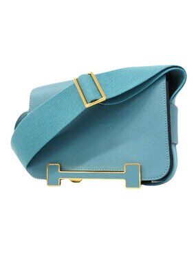 Hermes Shoulder Bag Geta Evercolor New Blue Jean Gold